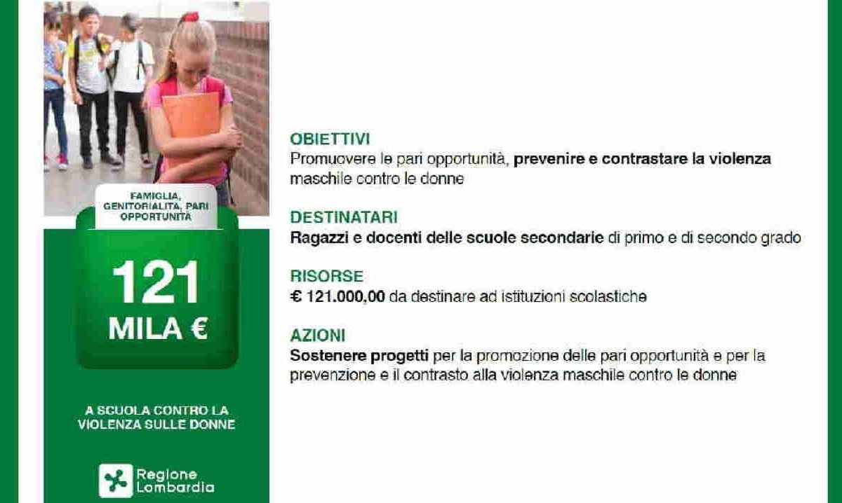 Contrasto alla violenza sulle donne: dalla Regione 120mila € per progetti nelle scuole