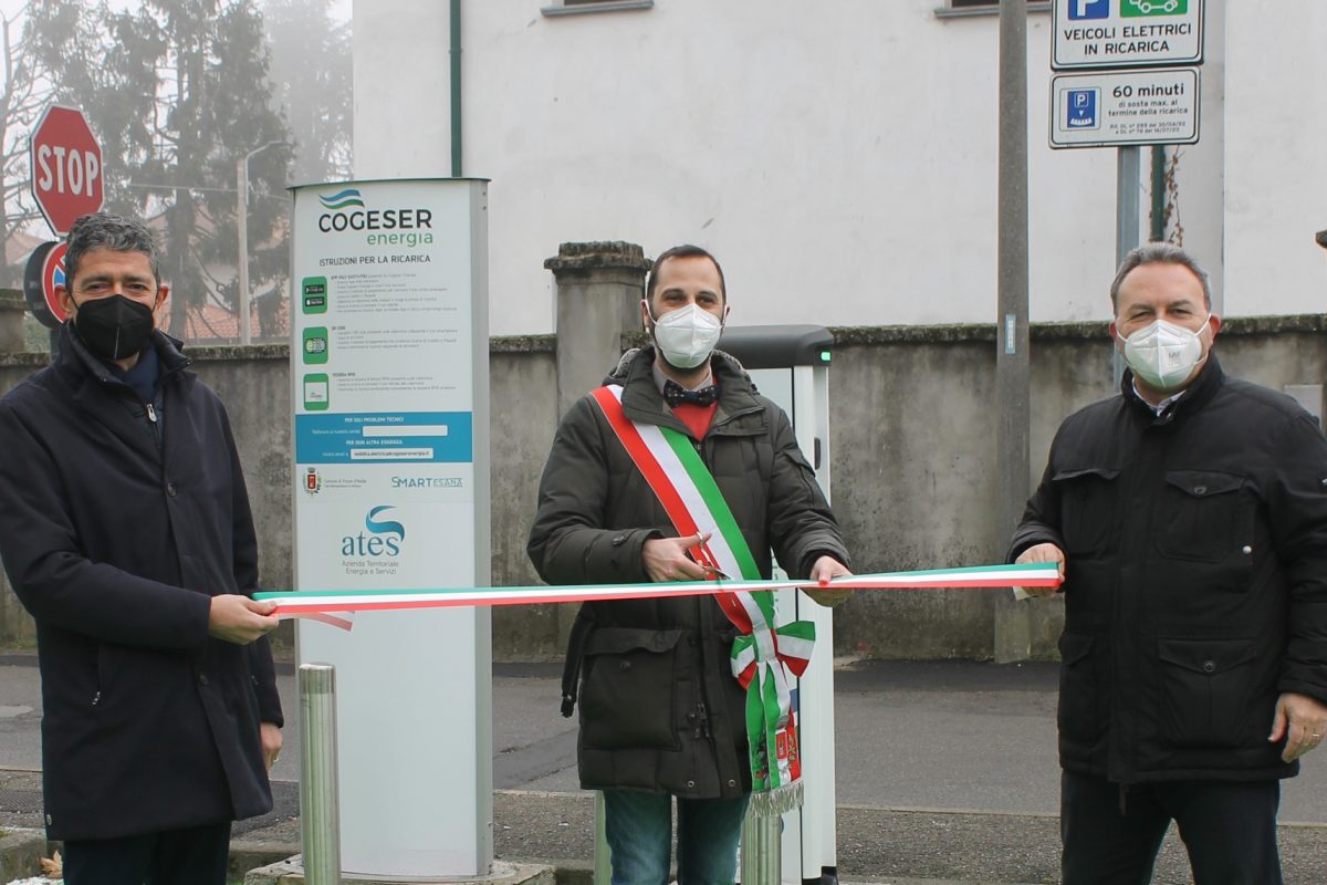 Inaugurata la nuova stazione di ricarica elettrica a Pozzo d’Adda, targata COGESER Energia
