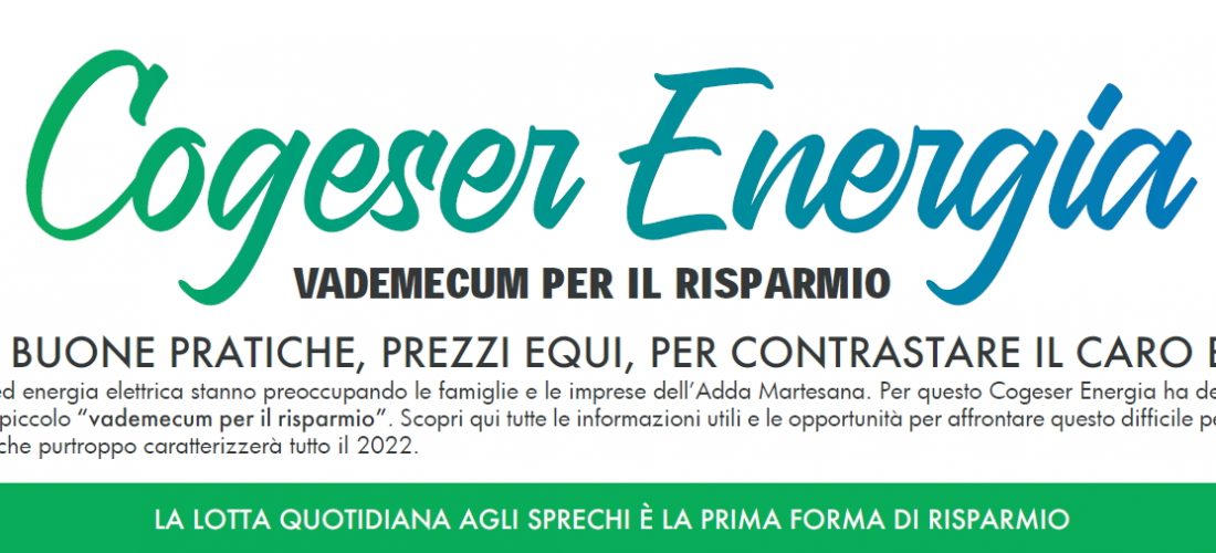 Contro i rincari arriva il Vademecum per il risparmio di Cogeser Energia