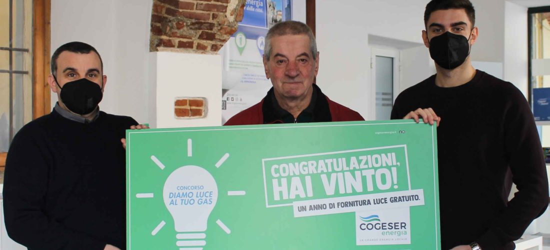 Cogeser, un anno di energia elettrica gratuita a tre nuovi premiati
